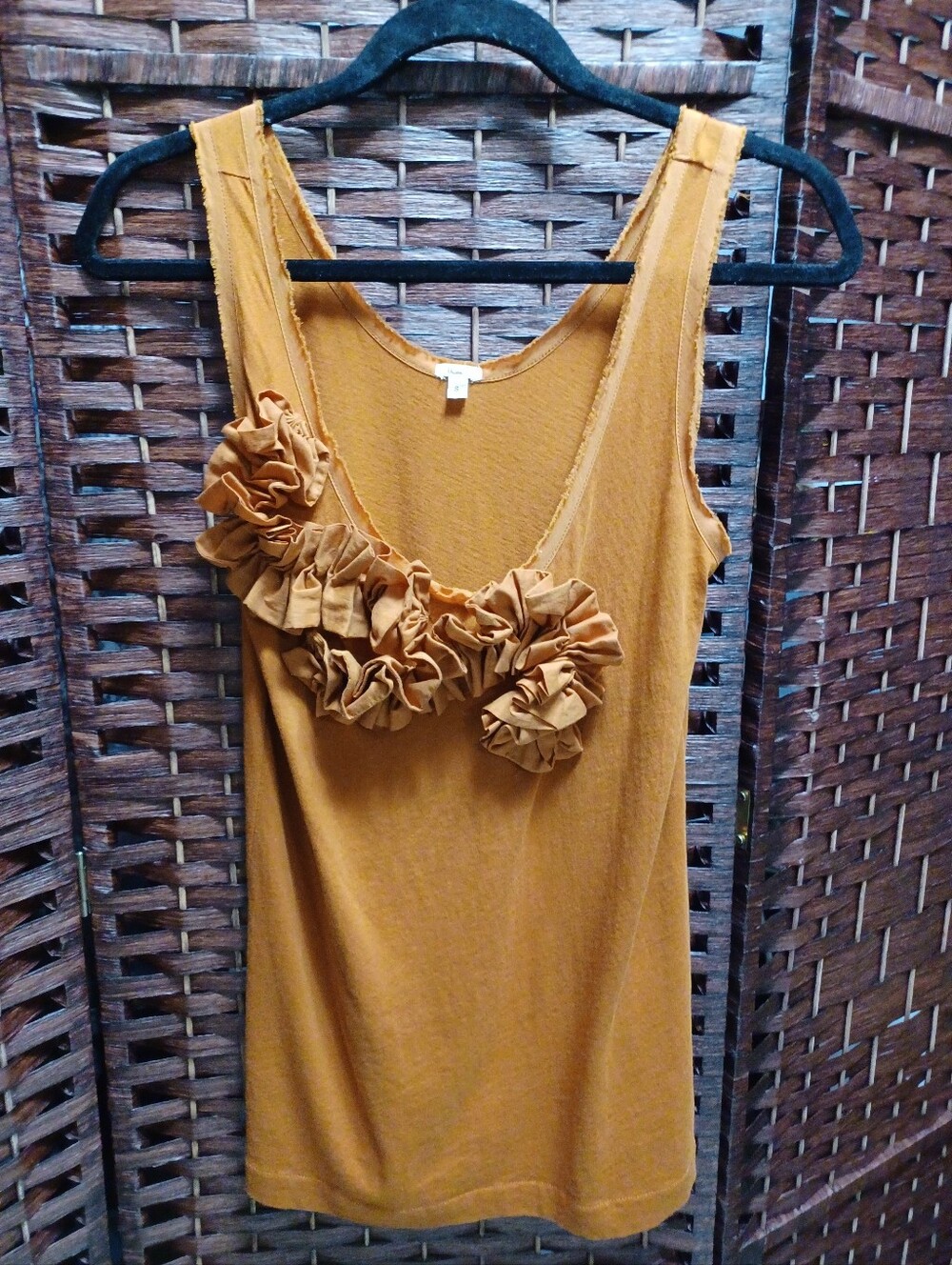 Women’s Rust Ruffle Detail Tank Top - Picture 11 of 12